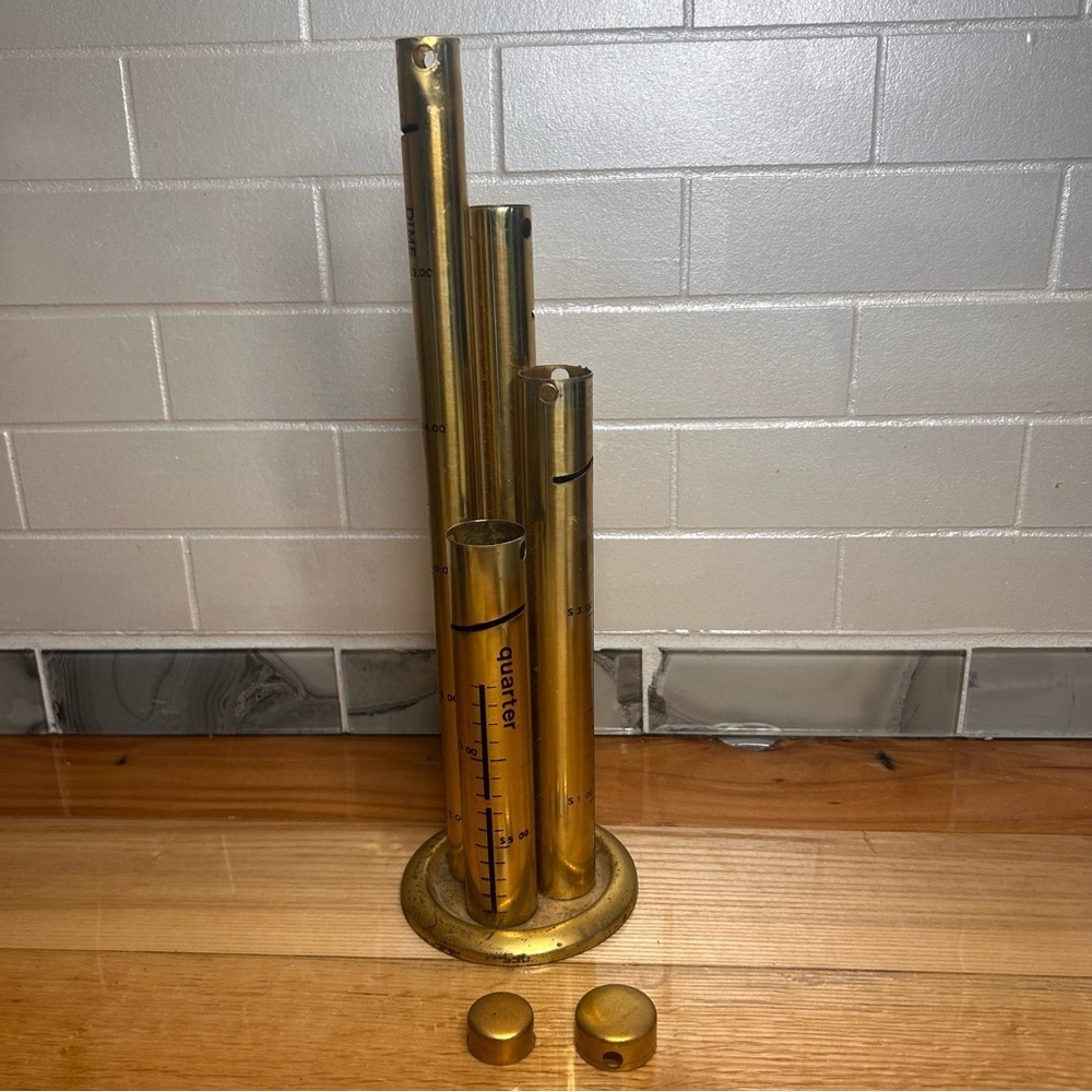 Vintage Brass Measuring money Cylinder Set